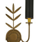 Meyda Lighting Sunflower 12" 2-Light Gold Metallic Wall Sconce With Black Satin Textrene Shade