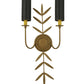 Meyda Lighting Sunflower 12" 2-Light Gold Metallic Wall Sconce With Black Satin Textrene Shade