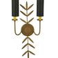 Meyda Lighting Sunflower 12" 2-Light Gold Metallic Wall Sconce With Black Satin Textrene Shade