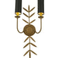 Meyda Lighting Sunflower 12" 2-Light Gold Metallic Wall Sconce With Black Satin Textrene Shade
