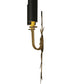 Meyda Lighting Sunflower 12" 2-Light Gold Metallic Wall Sconce With Black Satin Textrene Shade
