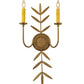Meyda Lighting Sunflower 12" 2-Light Gold Metallic Wall Sconce With Black Satin Textrene Shade