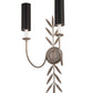 Meyda Lighting Sunflower 12" 2-Light Silver Sand Wall Sconce With Black Satin Textrene Shade