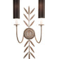Meyda Lighting Sunflower 12" 2-Light Silver Sand Wall Sconce With Black Satin Textrene Shade