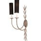 Meyda Lighting Sunflower 12" 2-Light Silver Sand Wall Sconce With Black Satin Textrene Shade