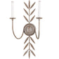 Meyda Lighting Sunflower 12" 2-Light Silver Sand Wall Sconce With Black Satin Textrene Shade
