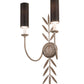 Meyda Lighting Sunflower 12" 2-Light Silver Sand Wall Sconce With Black Satin Textrene Shade