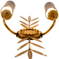 Meyda Lighting Sunflower 12" 2-Light Transparent Gold Over Nickel Wall Sconce With Black Satin Textrene Shade