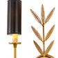 Meyda Lighting Sunflower 12" 2-Light Transparent Gold Over Nickel Wall Sconce With Black Satin Textrene Shade