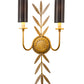 Meyda Lighting Sunflower 12" 2-Light Transparent Gold Over Nickel Wall Sconce With Black Satin Textrene Shade