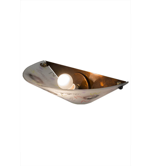 Meyda Lighting Supernova 19" Transparent Copper Wall Sconce With Multi-Colored Fused Shade Glass