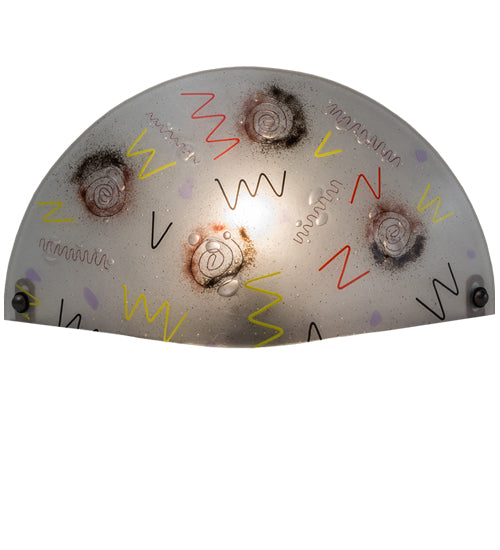 Meyda Lighting Supernova 19" Transparent Copper Wall Sconce With Multi-Colored Fused Shade Glass