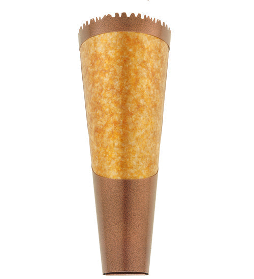 Meyda Lighting Sutter 10" LED Matte Copper Vein Wall Sconce With Amber Mica Shade Glass