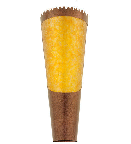 Meyda Lighting Sutter 10" LED Matte Copper Vein Wall Sconce With Amber Mica Shade Glass