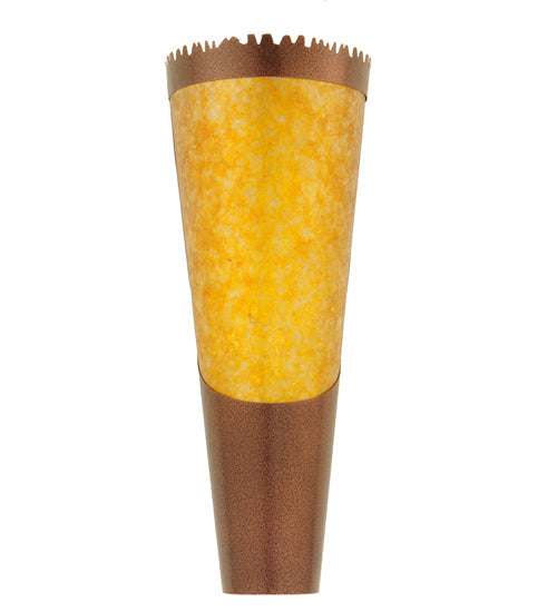 Meyda Lighting Sutter 10" LED Matte Copper Vein Wall Sconce With Amber Mica Shade Glass
