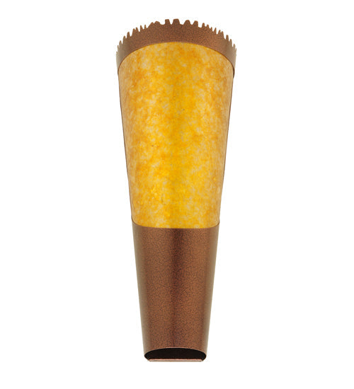 Meyda Lighting Sutter 10" LED Matte Copper Vein Wall Sconce With Amber Mica Shade Glass