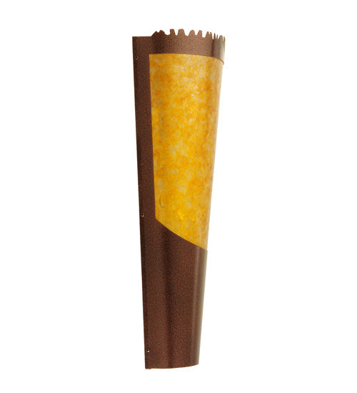 Meyda Lighting Sutter 10" LED Matte Copper Vein Wall Sconce With Amber Mica Shade Glass