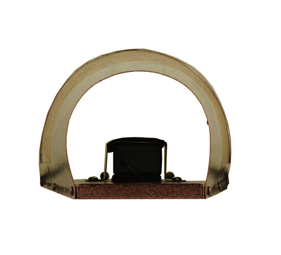 Meyda Lighting Sutter 10" LED Matte Copper Vein Wall Sconce With Amber Mica Shade Glass