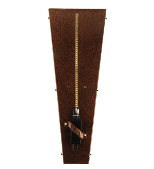 Meyda Lighting Sutter 10" LED Matte Copper Vein Wall Sconce With Amber Mica Shade Glass