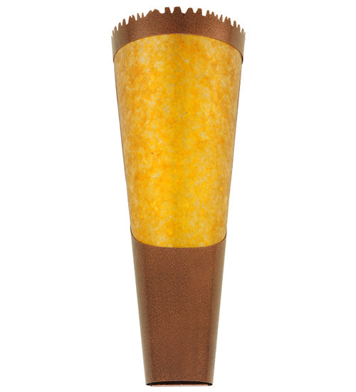 Meyda Lighting Sutter 10" LED Matte Copper Vein Wall Sconce With Amber Mica Shade Glass