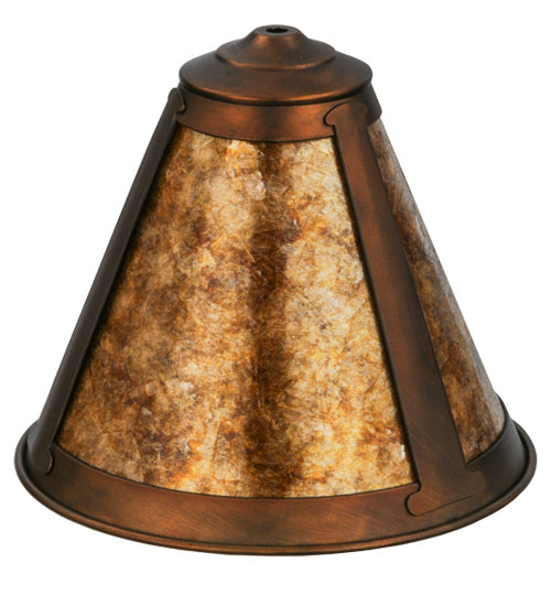 Meyda Lighting Sutter 10"W x 8"H Vintage Copper Frame With Amber Mica Shade Glass