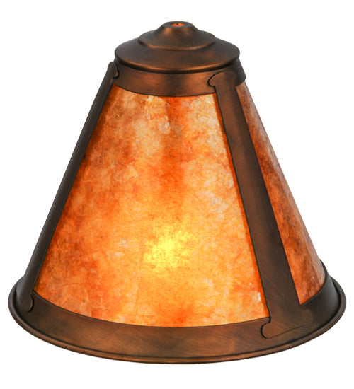 Meyda Lighting Sutter 10"W x 8"H Vintage Copper Frame With Amber Mica Shade Glass