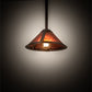 Meyda Lighting Sutter 12" Mahogany Bronze Pendant Light With Amber Mica Shade Glass