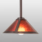 Meyda Lighting Sutter 12" Mahogany Bronze Pendant Light With Amber Mica Shade Glass