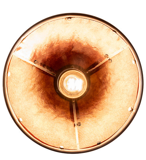 Meyda Lighting Sutter 12" Mahogany Bronze Pendant Light With Amber Mica Shade Glass