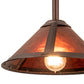 Meyda Lighting Sutter 12" Mahogany Bronze Pendant Light With Amber Mica Shade Glass