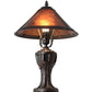 Meyda Lighting Sutter 12" Mahogany Bronze Table Lamp With Amber Mica Shade Glass