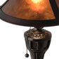 Meyda Lighting Sutter 12" Mahogany Bronze Table Lamp With Amber Mica Shade Glass
