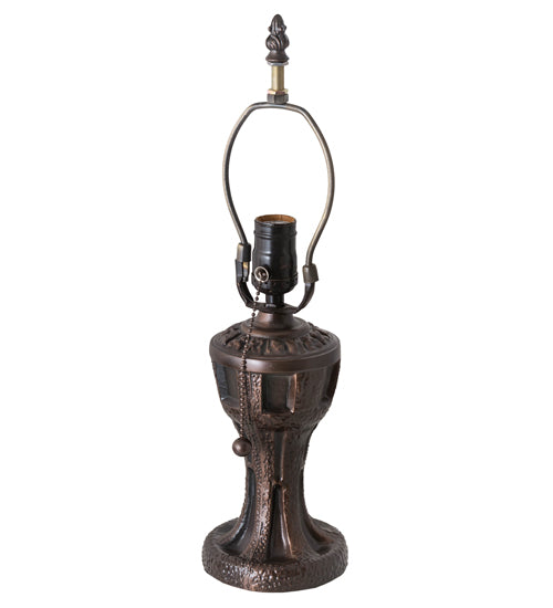 Meyda Lighting Sutter 12" Mahogany Bronze Table Lamp With Amber Mica Shade Glass