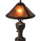 Meyda Lighting Sutter 12" Mahogany Bronze Table Lamp With Amber Mica Shade Glass