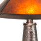 Meyda Lighting Sutter 15" 2-Light Mahogany Bronze Accent Table Lamp With Amber Mica Shade Glass