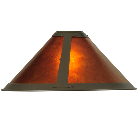 Meyda Lighting Sutter 15" Mahogany Bronze Frame With Amber Mica Shade Glass