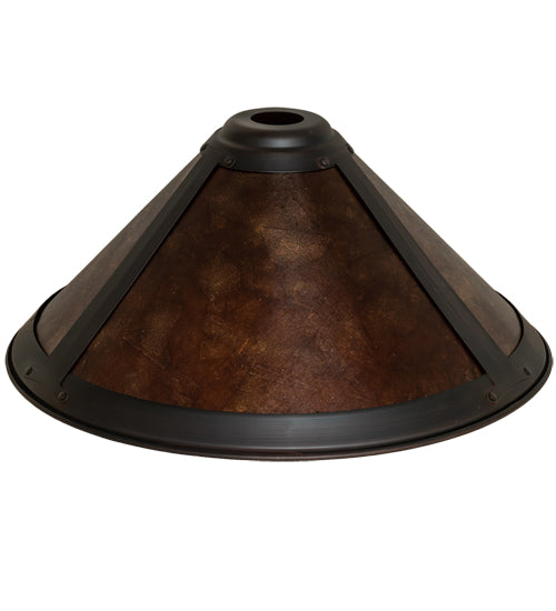 Meyda Lighting Sutter 15" Mahogany Bronze Frame With Amber Mica Shade Glass
