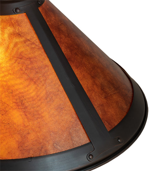 Meyda Lighting Sutter 15" Mahogany Bronze Frame With Amber Mica Shade Glass