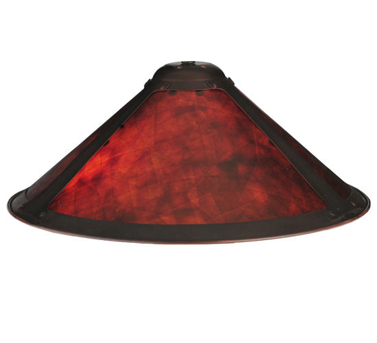 Meyda Lighting Sutter 16" 3-Light Dark Bronze Lighted Base Table Lamp With Amber Mica Shade Glass