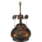 Meyda Lighting Sutter 16" 3-Light Dark Bronze Lighted Base Table Lamp With Amber Mica Shade Glass