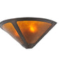 Meyda Lighting Sutter 17" 2-Light Washed Copper Wall Sconce With Amber Mica Shade Glass