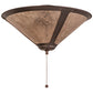Meyda Lighting Sutter 17" 3-Light Mahogany Bronze Flush Mount Light With Silver Mica Shade Glass