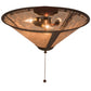 Meyda Lighting Sutter 17" 3-Light Mahogany Bronze Flush Mount Light With Silver Mica Shade Glass
