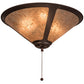 Meyda Lighting Sutter 17" 3-Light Mahogany Bronze Flush Mount Light With Silver Mica Shade Glass