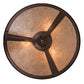 Meyda Lighting Sutter 17" 3-Light Mahogany Bronze Flush Mount Light With Silver Mica Shade Glass