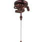 Meyda Lighting Sutter 17" 3-Light Mahogany Bronze Flush Mount Light With Silver Mica Shade Glass
