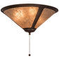 Meyda Lighting Sutter 17" 3-Light Mahogany Bronze Flush Mount Light With Silver Mica Shade Glass