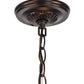 Meyda Lighting Sutter 17" 3-Light Mahogany Bronze Inverted Pendant Light With Silver Mica Shade Glass