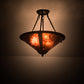 Meyda Lighting Sutter 17" 3-Light Oil Rubbed Bronze Inverted Pendant Light With Amber Mica Shade Glass