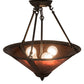 Meyda Lighting Sutter 17" 3-Light Oil Rubbed Bronze Inverted Pendant Light With Amber Mica Shade Glass